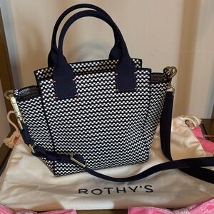 Rothy's Navy and White Checkered Mini-Tote